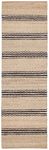 Dash and Albert Jute Ticking Indigo Handwoven Rug, Runner-2.5 X 8 Feet, Blue Stripe Pattern