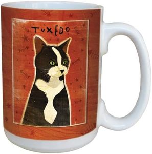 Tree-Free Greetings sg44000 Tuxedo Cat by John W. Golden Ceramic Mug with Full-Sized Handle, 15-Ounce