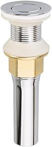 Polished Chrome Vessel Sink Drain without Overflow, Bathroom Faucet Vanity Sink Drain Stopper