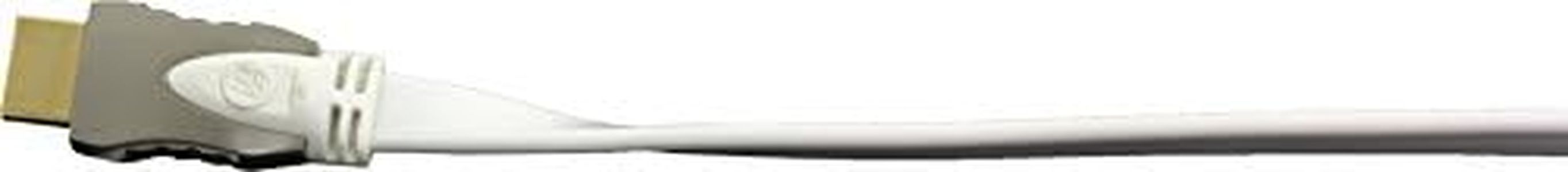 GE 87680 16-Feet A Plug to A Plug Flat Ethernet HDMI Cable, White