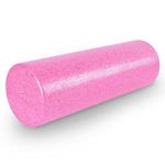 ProsourceFit High Density Foam Rollers 18 - inches long, Firm Full Body Athletic Massager for Back Stretching, Yoga, Pilates, Post Workout Trigger Point Release, Pink