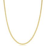 Kooljewelry 14k Yellow Gold Diamond Weave Chain Necklace (2 mm, 24 inch)