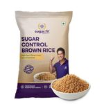 Sugar.fit Sugar Control Low GI Brown Rice, High Fiber & Gluten-Free, 100% Organic and Natural, Lab-Tested, Diabetes-Friendly Rice for Weight Management and Balanced Blood Sugar – 1 Kg (Pack of 1)
