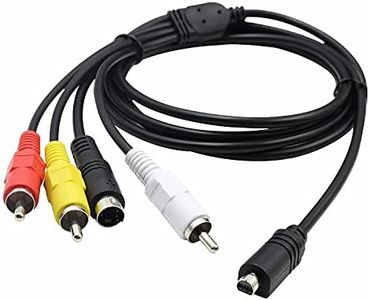 VMC-15FS Replacement AV A/V TV Video Cable VMC-30FS 10Pin AV TV-Out Cord Compatible with Sony Handycam Camcorder DCR-HC24E DCR-HC26E DCR-SR80 DCR-SR80e DCR-SR85 DCR-SR85e and More Models (4.9ft)