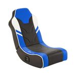 X-Rocker Shadow Gaming Chair for Kids and Juniors, 2.0 Audio Floor Rocker, Low Folding Rocking Seat with 2 Stereo Sound Speakers, Padded Foam Gaming Seat for Children for XBOX, PS4 PS5 Switch - BLUE