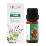 Essences Bulgaria Organic Sage Essential Oil 1/3 Fl Oz | 10ml | Salvia officinalis | 100% Pure and Natural | Undiluted | Therapeutic Grade | Family Owned Farm | Steam-Distilled | Non-GMO