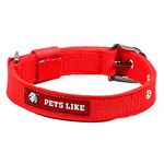 SNUNGPHIR Pets Like Polyester Collar For Dog, Red (25Mm),Pack Of 1