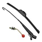 Hand Operated UTV Windshield Wiper with 15.7" Wiper Blade Replacement for Polaris Ranger RZR 800 900 1000 Can Am Kawasaki Honda Pioneer Golf Cart Manual Wiper Kit