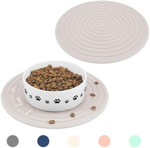 Ptlom 2 Pack Dog Food Mat Anti-Slip Dog Bowl Mats for Food and Water, Waterproof Dog Feeding Mat Prevent Messy Spills to Floor, Silicone Pet Placemat Puppy Dish Tray for Small Medium Large Dogs Cats