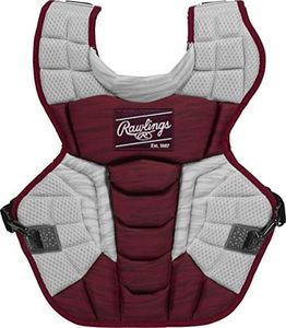 Rawlings Velo 2.0 Adult NOCSAE Baseball Catcher's Chest Protector, Cardinal and White