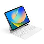 ZENLU Pad 10.9 inch Air 5th 4th Generation/Pad Pro 11 inch Case with Keyboard, Multi-Touch Trackpad, Floating Cantilever Stand, Smart Backlit Keyboard Folio for 11" Pad Pro/Air5/Air4 (White)