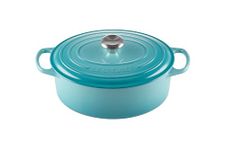 Le Creuset Signature Enamelled Cast Iron Casserole Dish with Lid - Oval, 29 cm, 4.7 Litres, Teal, 21178291702430