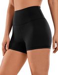 CRZ YOGA Women's Naked Feeling Biker Shorts 3" - High Waist Yoga Workout Gym Shorts Black Small