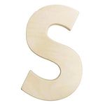 Darice U0993-S Bold Solid Wood Letter, Capital S, 12"