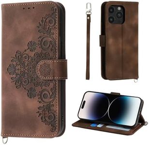 AsWant Wallet Case for Apple iPhone 14 Pro - Premium Leather Flip Protective Case Magnetic Cover with Stand Function (Brown)
