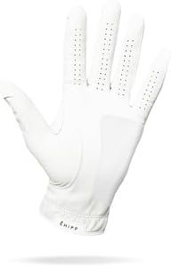 Chipp Golf Cabretta Leather Golf Glove, Premium Grade AAA Cabretta Tour Glove, Men’s Left Hand – White, Size Medium/Large