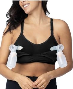 Kindred Bravely Sublime Hands Free Sports Pumping Bra | Patented All-in-One Pumping & Nursing Sports Bra (Black, 2X)