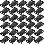 YGDZ 1 Inch Buckles, 30 Pack Plastic Buckles Quick Release Parachute Buckles for Backpack Strap Webbing Belt, Black