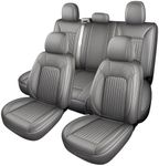 MINGBRON Ford Gray Seat Covers, Car Seat Cushion Cover Fit for 2009-2026 Ford F150 SuperCrew & 2017-2025 F250 F350 F450 Super Duty Crew Cab XL XLT Lariat King Ranch Platinum (Full Set/Gray)