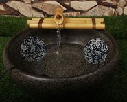 Bamboo Water Fountain Medium 12 Inch Three Arm Style without Pump, Indoor or Outdoor Zen Garden Decor Fountain, Natural, Split Resistant Bamboo, Combine with Any Container to Create Your Own Fountaion