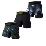 Pair of Thieves Super Fit Boxer Briefs for Men Pack - 2 & 3 Pack Men's Underwear Boxer Briefs - AMZ Exclusive, Black/Navy/Lime, L