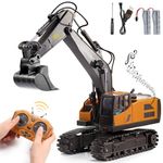 1:20 Scale RC Excavator Tractor Toys for 3-9 Year Old Boys Toys Gifts, 2.4 GHz Remote Control Digger Boys Toys Age 3 4 5 6 7 8 9, 11 Channel Construction Toys Gifts for 4-9 Year Old Boys Birthday