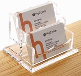 Business Card Holder for Desk 2 Tier 2 Slots, Clear Acrylic Business Card Display Stand for Women and Men, Organize 100 Cards-1 Pack (2 Slots-H)