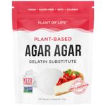 Agar Agar (50g) by Plant of Life | Vegan Gelatin Substitute, Gluten-free, Non-GMO, 100% Sugar-Free, Keto, Halal, Perfect for Desserts & Food, from 100% Natural Red Algae.