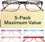Gaoye Reading Glasses Blue Light Blocking, Spring Hinge Readers for Women Anti Glare Filter Lightweight Eyeglasses (5-Pack Mix Color 2, 2.75)