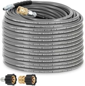 YAMATIC Non-Marking Pressure Washer Hose 100 FT x 1/4", 4200 PSI