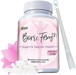 Boric Acid Vaginal Suppositories - 30 Count, 600mg - 100% Pure Made in USA - Boricfem Support Vaginal Health (1 Bottle (30 Capsules))