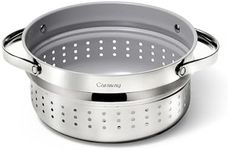 Caraway Steamer - Stainless Steel Steamer with Handles - Non Stick, Non Toxic Coating - Steam Veggies, Seafood, and More - Compatible With Our Dutch Oven or Sauce Pan - Large