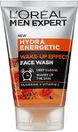 L’Oréal Paris Men Expert Wake-up Effect Face Wash 100ml, Hydra Energetic Face Wash With Vitamin C*, for Dull and Tired-Looking Skin, Cleanses Pores and Energises Skin