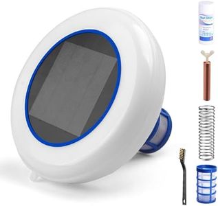 Solar Pool Ionizer for Above Ground Pool Up to 35,000 Gal Floating Pool Cleaner Ionizer for Pool Ionizer for Inground Pool Solar Copper Pool Ionizer (White)