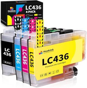 Hookink LC436 Ink Cartridges 4-Pack Compatible for Brother LC436 LC-436 for Brother MFC-J4340DW MFC-J4440DW MFC-J4540DW MFC-J5855DW MFC-J5955DW MFC-J6555DW MFC-J6955DW MFC-J6957DW