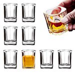 binsakao Shot Glass Set of 8, 2oz / 60ml Heart Shape Clear Small Shot Glasses for Vodka Shots, Rum, Brandy, Jello Shots, Heavy Base Tequila Shot Glasses for Home, Bar, Pub, Event, Party