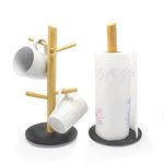 Kitchen Roll and 6 Mug Tree Holder Stand Tissue Paper Cup Rack Counter Organiser Van Gogh