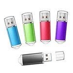 Vansuny 5Pack 16GB USB Flash Drive USB 2.0 Thumb Drives Memory Sticks Pen Drives Zip Drives, 5 Colors (Black Blue Red Green Purple)