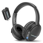 Wireless Headphones for TV, BKM400 Over-Ear TV Headphones Wireless with Bluetooth USB Transmitter Set Optical, RCA, AUX and USB, Up to 165 ft, No Delay & High Volume, 40 Hours Battery Life (Graphite)