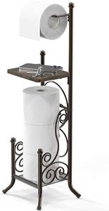 Simple Houseware English Style Bathroom Toilet Roll Holder Stand, Bronze