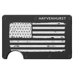 Hayvenhurst Slim Minimalist Front Pocket RFID Blocking Metal Wallets for Men with Money Clip (Patriot)