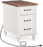 WAMPAT Farmhouse End Table with Cha