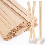 8.3-Inch Disposable Bamboo Chopsticks, Pack of 50 Pairs - Individually Wrapped, Natural Wooden Chopsticks for Take-Out, Restaurants, and Picnic