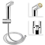 SPAZIO SHR20120 ABS SS-304 Grade Health Faucet with 1.5 Meter Hose Pipe and Wall Hook, Chrome Finish