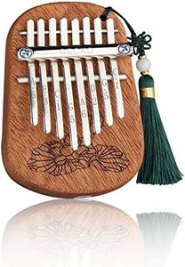 GECKO Mini Kalimba Thumb Piano Portable Flat Board Kalimba 8 keys Mahogany Wood Handmade Mbira Finger Piano, Musical Instrument with Instruction and Tune Hammer Gift for Kids Adult Beginners (8 keys)