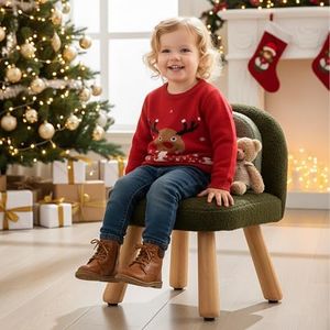 DAYAOUTDOOR Toddler Chairs, Kids Chair Comfy Ages 1-4, Cute Kid Armchair, Toddlers Couch for Children, Kids Couch, Small Stool, Kid Chairs for Reading, Study or Play, Green