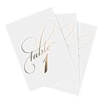 Bliss Collections Rose Gold Table Numbers 1-40 Plus Head Table Card - 4x6 Double-Sided Cards for Your Wedding, Reception, Anniversary, Birthday Party or Celebration, Black Font, White Card Stock