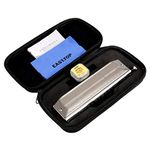 East top Upgrade Chromatic Harmonica 16 Hole 64 Tone Key of C, Aluminum Comb Chromatic Mouth Organ Harmonica For Adults, Students and harmonica lovers