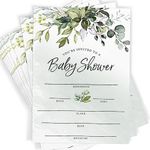 Printed Party Baby Shower Invitations and Envelopes, Greenery Eucalyptus, Set of 30