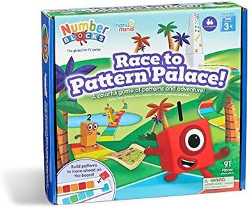 hand2mind Numberblocks Race to Pattern Palace! Board Game, Preschool Math Game for Kids Ages 3-5, Number Toys, Toddler Games, Kindergarten Learning Games, Educational Games for Family Game Night